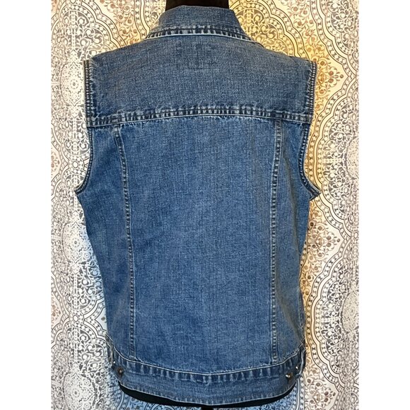 St. Johns Bay Vintage Indigo Denim Vest Jacket Size M - Picture 4 of 11